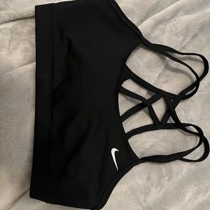 Black Nike sports bra with strappy back